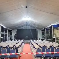 Canopy seminar chair layout with stage