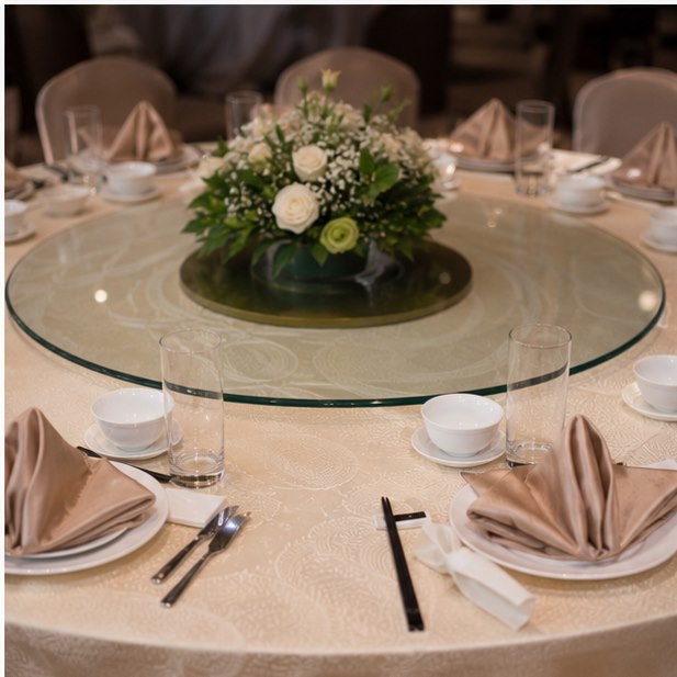 6ft Round Table Rental close-up detail for Malaysia event furniture rental
