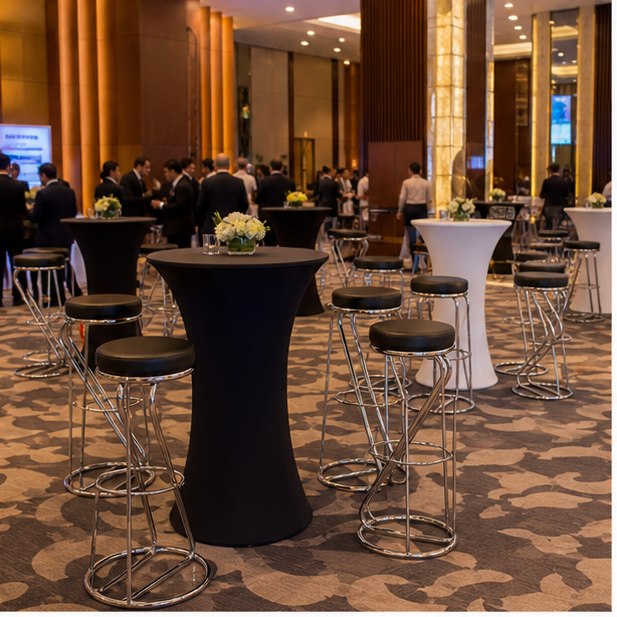 Cocktail Table with Bar Stool Package venue setup for Malaysia event furniture rental