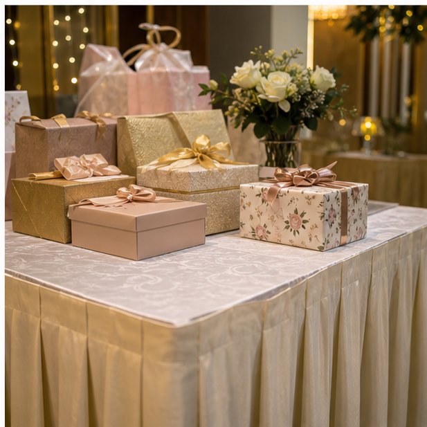 Gift Table Rental close-up detail for Malaysia event furniture rental