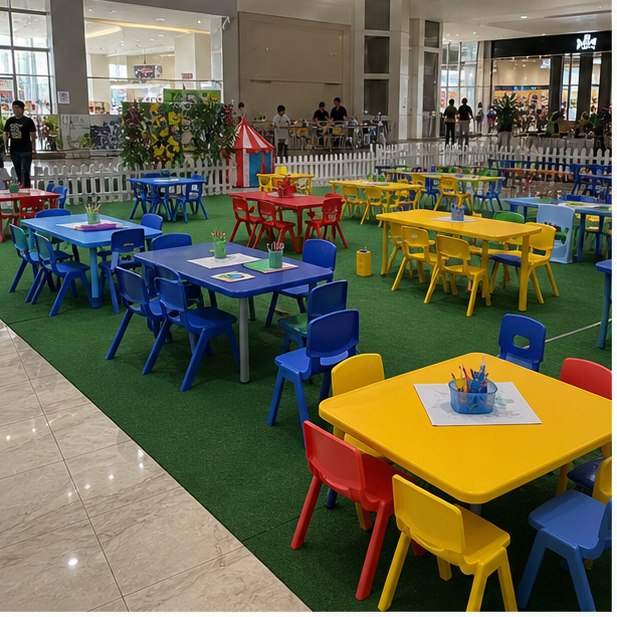 Kids Table Rental venue setup for Malaysia event furniture rental