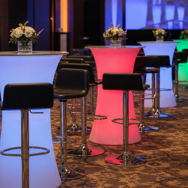 LED Bar Table Rental event setup for Malaysia event furniture rental