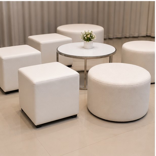 Ottoman and Cube Stool Rental product reference for Malaysia event furniture rental
