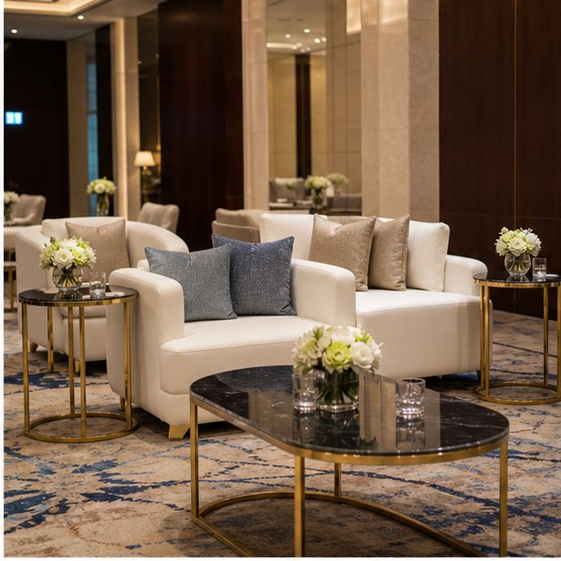 Side Table Rental event setup for Malaysia event furniture rental